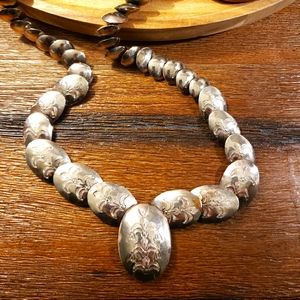 Vintage Sterling Silver Stamped Necklace